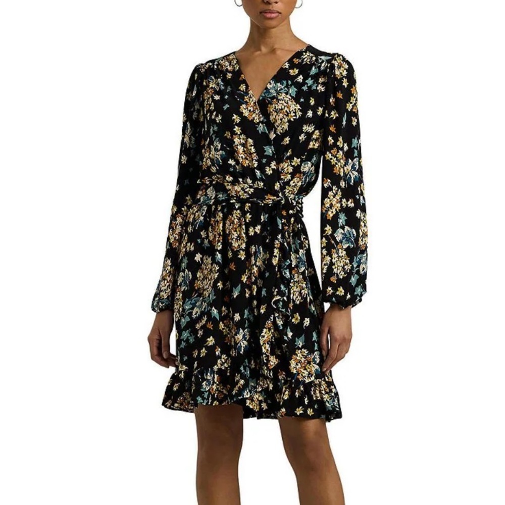 lauren ralph lauren floral print jersey dress | Dresses | Lauren Ralph Lauren Black Label Wrap Front Vintage Green